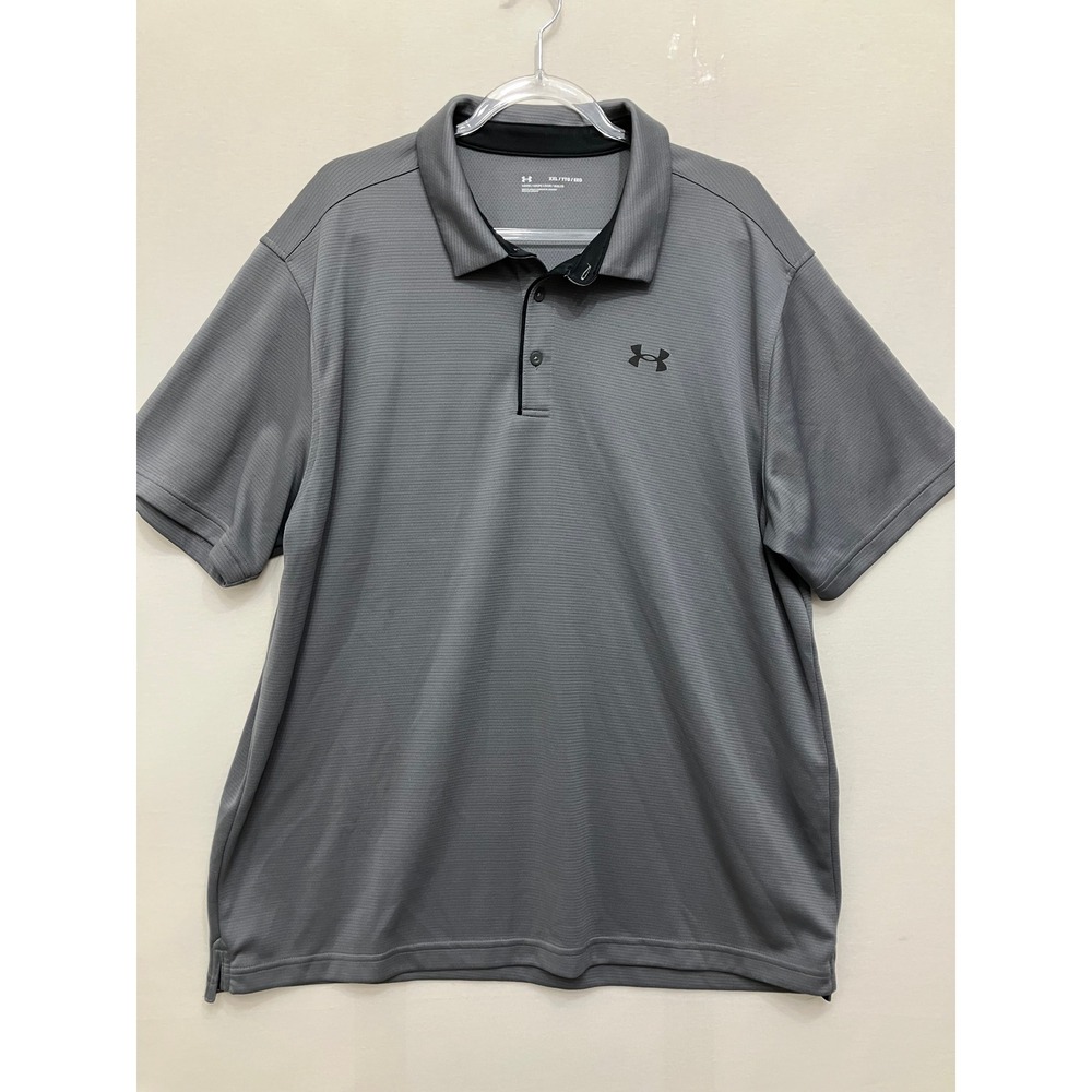 Under Armour Polo Size XXL Gray Loose Short Sleeve Athletic Golf Activewear